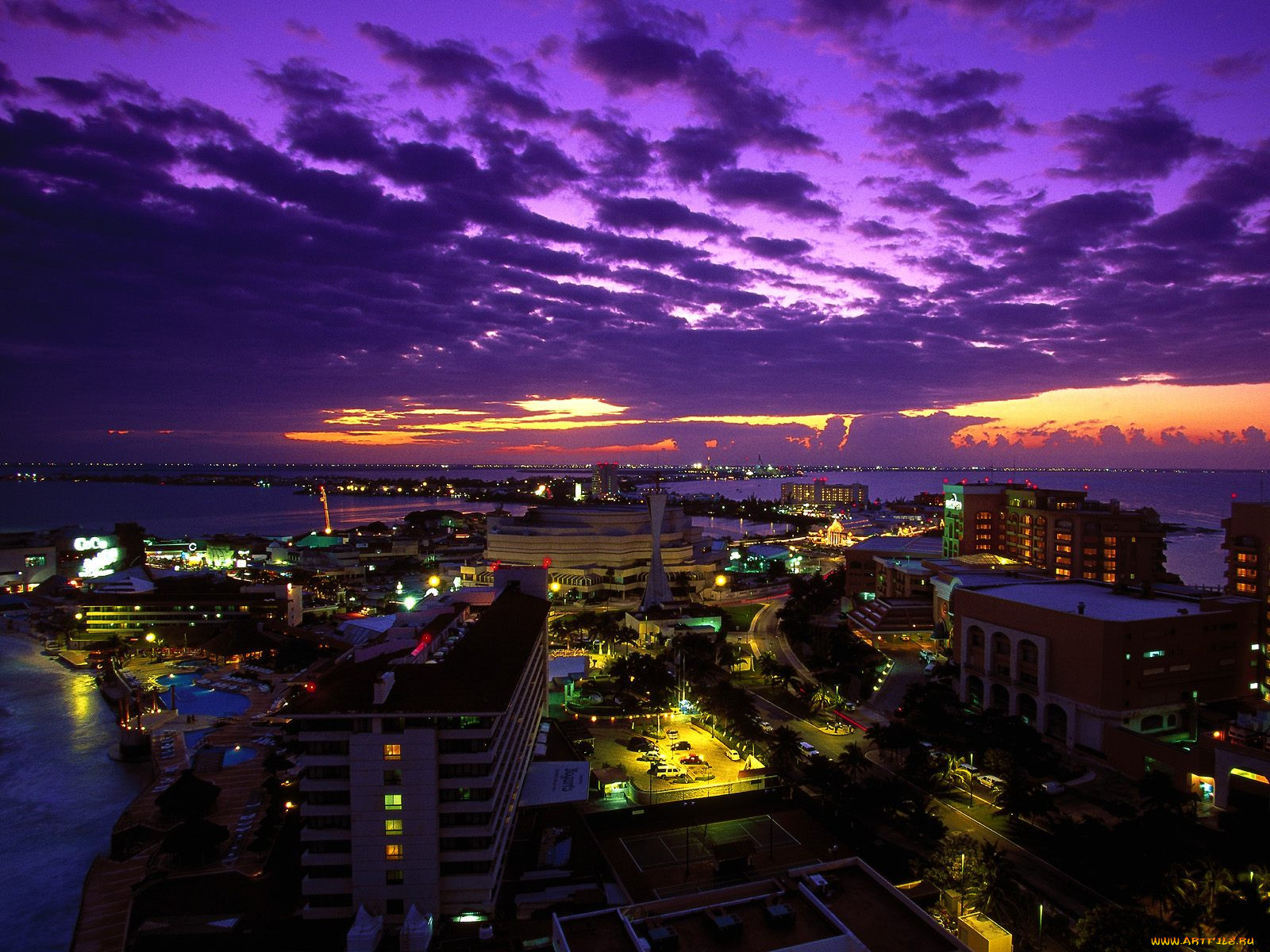 cancun, at, twilight, mexico, , , 
